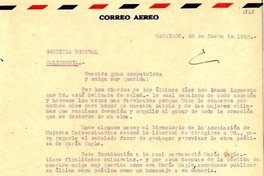 [Carta] 1948 ene. 20, Santiago, Chile [a] Gabriela Mistral, California, [EE.UU.]