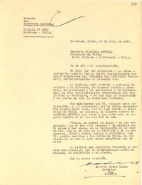 [Carta] 1947 nov. 25, Santiago, Chile [a] Gabriela Mistral, Santa Bárbara, California, U.S.A