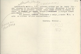 [Carta] [1952], [México] [a] Adolfo Ruíz Cortines, México D.F., [México]