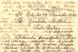 [Carta] 1948 nov. 16, El Salado, [Provincia Atacama, Chile] [a] Gabriela Mistral, Santa Bárbara, California, EEUU]