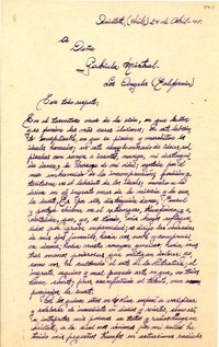 [Carta] 1948 abr. 24, Quillota, Chile [a] Gabriela Mistral, Los Angeles, California, [EE.UU.]