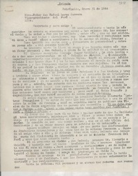 [Carta] 1944 ene. 31, Petrópolis, [Brasil] [a] Rafael Larco Herrera, Lima