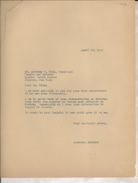 [Carta] 1946 Apr. 17, [Monrovia, Estados Unidos] [a] Anthony P. Ullo, New York