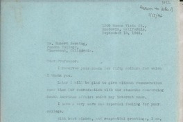 [Carta] 1946 Sept. 18, Monrovia, California, [Estados Unidos] [a] Hubert Herring, Claremont, California