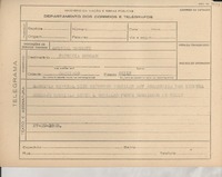 [Telegrama] 1945 nov. 27, [Brasil] [a] Patricia Morgan, Santiago de Chile