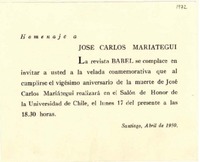 [Tarjeta] 1950 abr. 26, Santiago [a] Gabriela Mistral