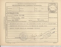[Telegrama] 1945 dic. 2, Petrópolis, [Brasil] [a] Maximo Bastian, Sao Paulo