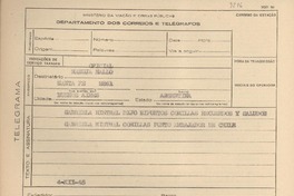 [Telegrama] 1945 dic. 4, [Brasil] [a] Maruja Mallo, Buenos Aires, Argentina