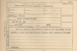 [Telegrama] 1945 dic. 4, [Brasil] [a] Hilda Guerrero Valdés, Santiago, Chile