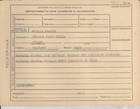[Telegrama] 1945 nov. 20, [Brasil] [al] Senador Pablo Neruda, Santiago, Chile
