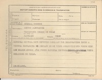 [Telegrama] 1945 nov. 19, [Brasil] [a] Arturo Alessandri, Santiago, Chile