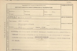 [Telegrama] 1945 nov. 19, [Brasil] [a] José Galvez, Lima, Perú