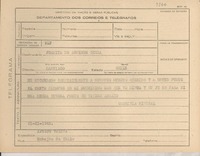 [Telegrama] 1945 nov. 21, [Brasil] [a] Juanita de Aguirre Cerda, Santiago, Chile