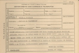 [Telegrama] 1945 nov. 20, [Brasil] [a] Gonzalo Zaldumbide, [Rio de Janeiro, Brasil]