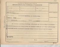 [Telegrama] 1945 dic. 27, [Brasil] [a] Sociedad Nacional de Profesores, Santiago, Chile