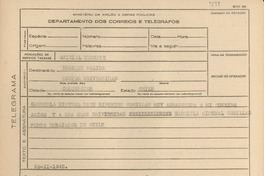 [Telegrama] 1945 nov. 20, [Brasil] [a] Enrique Molina, Concepción, Chile