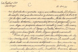 [Carta] 1951 dic. 12, Santiago, [Chile] [a] Gabriela Mistral