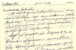 [Carta] 1952 jun., Santiago, Chile [a] Gabriela [Mistral]