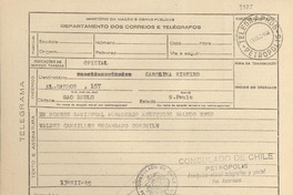 [Telegrama] 1945 dic. 13, Petrópolis [a] Carolina Ribeiro, Sao Paulo