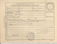 [Telegrama] 1945 dic. 13, Petrópolis [a] Mary Rumley, Río de Janeiro