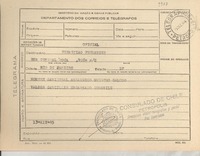 [Telegrama] 1945 dic. 13, Petrópolis [a] Sebastiao Fernandes, Río de Janeiro