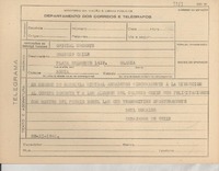 [Telegrama] 1945 nov. 28, [Brasil] [al] Colegio Chile, [Rio de Janeiro, Brasil]