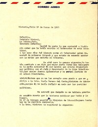 [Carta] 1953 mar. 1, Victoria, Chile [a] Gabriela Mistral, La Habana, Cuba