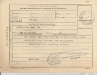 [Telegrama] 1945 dic. 13, Petrópolis, Brasil [a] Aguinaldo Costa Pereira, Rio de Janeiro, [Brasil]