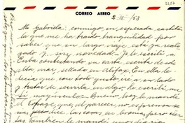 [Carta] 1953 mar. 2, [Chile] [a] Gabriela [Mistral]