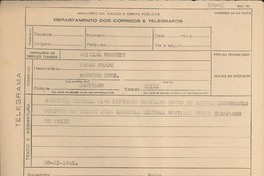 [Telegrama] 1945 nov. 28, [Brasil] [a] Pedro Prado, Santiago, Chile