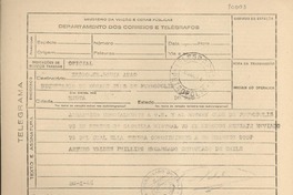 [Telegrama] 1946 ene. 20, Petrópolis [a] Sr. Souza Adao, Petrópolis
