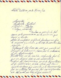 [Carta] 1953 mar. 19, Victoria, [Chile] [a] Gabriela Mistral, Nápoles, Italia