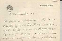 [Carta] 1935 dic. 14, Madrid, [España] [a] Gabriela Mistral