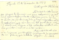 [Tarjeta] 1953 dic. 12, Papudo, [Chile] [a] Gabriela Mistral