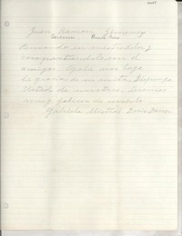 [Carta] [a] Juan Ramón Jiménez, Santurce, Puerto Rico
