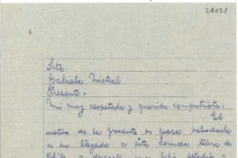 [Carta] 1954 sep. 7, Valparaíso, [Chile, a] Gabriela Mistral