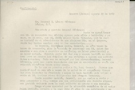 [Carta] 1949 ago. 29, Lencero, Jalapa, [México] [a] Lázaro Cárdenas, México D. F.