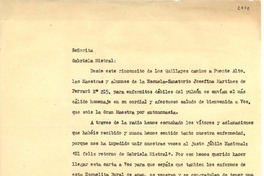[Carta] 1954 sept. 10, Los Quillayes, [Chile] [a] Gabriela Mistral