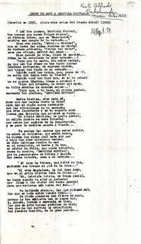 [Carta] 1954 sept. 10, Santiago, [Chile] [a] Gabriela Mistral