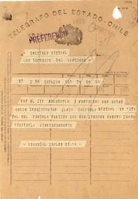 [Telegrama] 1954 sept. 17, Quilpué, [Chile] [a] Gabriela Mistral, Santiago, [Chile]