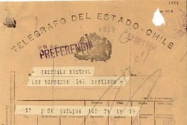 [Telegrama] 1954 sept. 17, Quilpué, [Chile] [a] Gabriela Mistral, Santiago, [Chile]