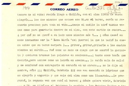 [Carta] 1954, Chillán [a] Gabriela Mistral