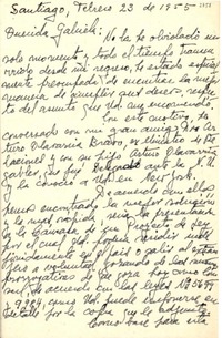 [Carta] 1955 feb. 23, Santiago [a] Gabriela Mistral