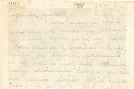 [Tarjeta] 1955 abr. 24, Buenos Aires [a] Gabriela Mistral