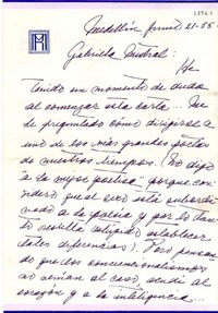 [Carta] 1955 jun. 21, Medellín, Colombia [a] Gabriela Mistral