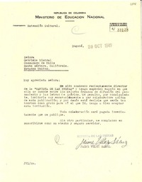 [Carta] 1949 oct. 20, Bogotá [a] Gabriela Mistral, Santa Bárbara, California