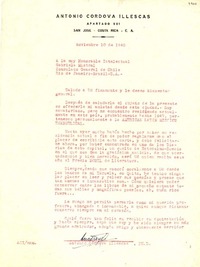 [Carta] 1945 nov. 10, San José, Costa Rica, C. A. [a] Gabriela Mistral, Consulado General de Chile, Río de Janeiro, Brazil