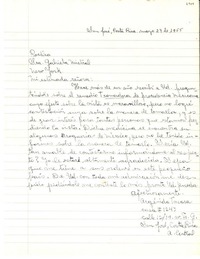 [Carta] 1953 jun. 2, San José, Costa Rica [a] Gabriela Mistral, New York
