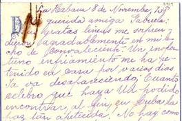 [Carta] 1938 nov. 8, La Habana [a] Gabriela Mistral