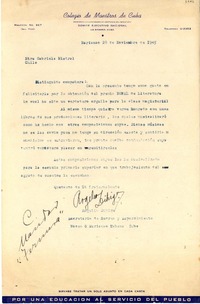 [Carta] 1945 nov. 28, Marianao, La Habana, Cuba [a] Gabriela Mistral, [Chile]